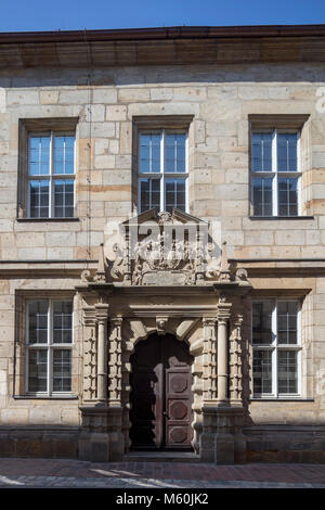 Altes Gymnasium Jesuit High School Renaissance Eingang (1613), Bamberg, Deutschland Stockfoto