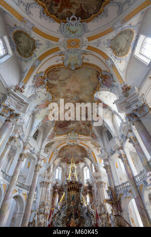 Die Basilika der Vierzehn Nothelfer (Deutsch: Basilika Vierzehnheiligen), Kirche in der Nähe von Bad Staffelstein in der Nähe von Bamberg, Bayern, Deutschland Stockfoto