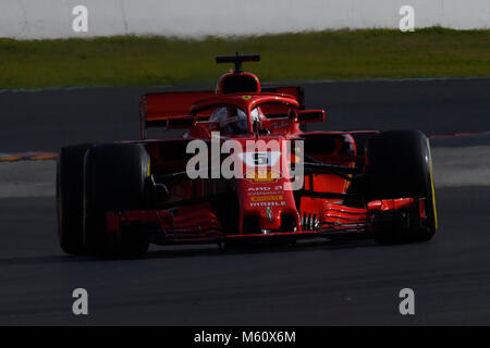 Barcelona, Spanien. 27 Feb, 2018. Zweiter Test Tag der Saison 2018 der Formel 1 auf dem Circuit de Catalunya, Montmelo. 27. Februar 2018. Im Bild: Sebastian Vettel von Deutschland fahren die (5) die Scuderia Ferrari SF 71H Kredit: CORDON PRESSE/Alamy leben Nachrichten Stockfoto