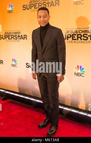 New York, New York, USA. 27 Feb, 2018. John Legend nimmt Jesus Christ Superstar Live in Concert drücken Sie Quark in der Kirche von St. Paulus der Apostel durch NBC Credit produziert: Lev radin/Alamy leben Nachrichten Stockfoto