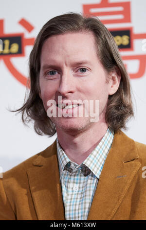 El Regisseur Wes Anderson bei der Premiere des Films "Isla de Perros' in Madrid Dienstag, Februar 27, 2018 Stockfoto