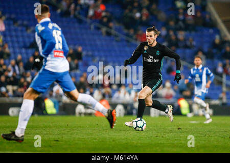 Barcelona, Spanien. 27 Feb, 2018. Ballen während des Spiels zwischen RCD Espanyol v-Real Madrid, für die Runde 26 der Liga Santander, an RCDE Stadion am 27. Februar 2018 in Barcelona, Spanien gespielt. Credit: Gtres Información más Comuniación auf Linie, S.L./Alamy leben Nachrichten Stockfoto