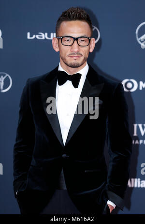 Monaco. 27 Feb, 2018. Ehemaliger japanischer Fußballspieler Nakata Hidetoshi kommt an der 2018 Laureus World Sports Awards in Monaco, Jan. 27, 2018. Credit: Ihr Pingfan/Xinhua/Alamy leben Nachrichten Stockfoto