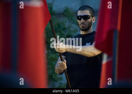 Golden Dawn - 29/05/2013 - Griechenland/Athen - Demonstration der rechtsextremen Griechische Partei Golden Dawn hielt die 560th Jahrestag des Mauerfalls und die Eroberung Konstantinopels durch die Türken zu gedenken. - Stefania Mizara/Le Pictorium Stockfoto