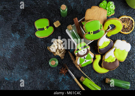 Lebkuchen cookies für Patrick's Day Stockfoto