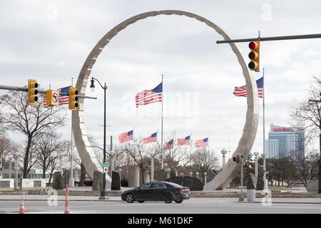 Die Michigan Arbeit Vermächtnis Denkmal abgebildet auf 14.01.2018 in Detroit, Michigan (USA). | Verwendung weltweit Stockfoto