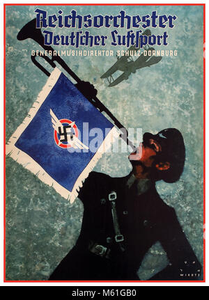 1930 Die NS-Propaganda Poster - Deutsche Luftwaffe Reichs Orchester Plakat von Jupp Wiertz. Deutschland REICHSORCHESTER DEUTCHER LUFTSPORT Stockfoto