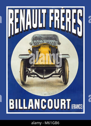 Jahrgang 1908 Renault Freres Billancourt (Frankreich) Poster Auto Automobil Stockfoto