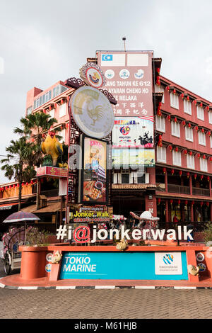 Malaka, Malaysia, 11. Dezember 2017: Jonker Walk Shopping Street in Melaka, Malaysia Stockfoto