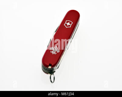 Schweizer Armee Messer, Pfadfinder Taschenmesser Stockfoto