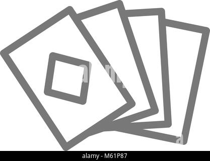 Einfache Wiedergabe und Spiel Karten Symbol Leitung. Symbol und Zeichen Vector Illustration Design. Auf weissem Hintergrund Stock Vektor