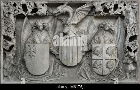 Escudo de la diputacion del Reino de Aragon - Wappen der Abordnung des Königreichs Aragon 1445-1465 15., Jahrhundert, Spanien, Spanisch, Stockfoto