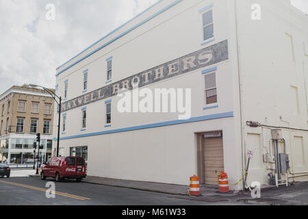 Seite eines Maxwell Brüder Gebäude, Savannah, Georgia, Nordamerika Stockfoto