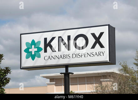 Knox Cannabis Dispensary in Gainesville, Florida. Für die rechtliche Dispens von verschreibungspflichtigen Marihuana für medizinische Zwecke. Eröffnet 2017. Stockfoto