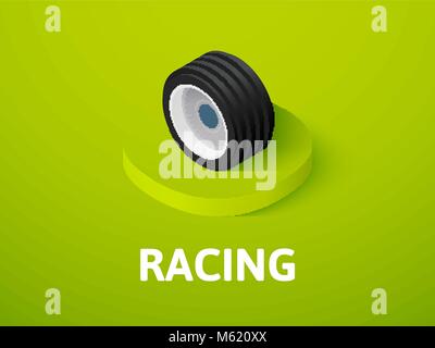 Racing isometrische Symbol Farbe Hintergrund isoliert Stock Vektor