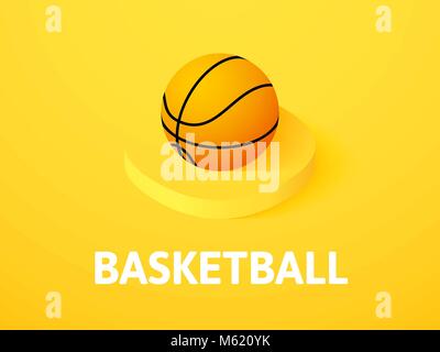 Basketball isometrische Symbol Farbe Hintergrund isoliert Stock Vektor