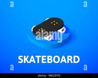 Skateboard isometrische Symbol Farbe Hintergrund isoliert Stock Vektor