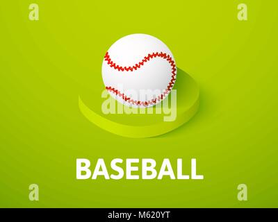 Baseball isometrische Symbol Farbe Hintergrund isoliert Stock Vektor