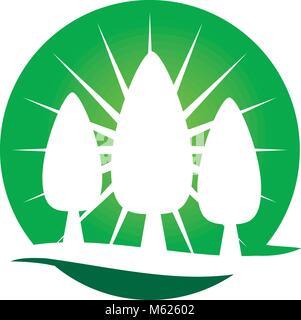 Landschaftsbau Betreuung Logo Design Template Vector Stock Vektor