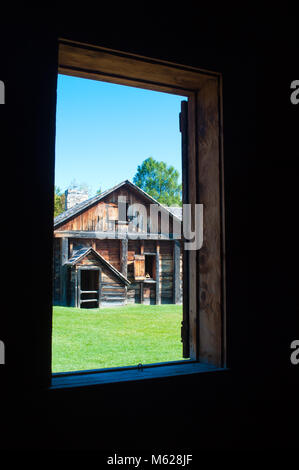 Ein Blick in die Geschichte. Sainte-Marie unter den Huronen, war der Hauptsitz für die Mission der französischen Jesuiten zu den Huronen Wendat Menschen. Stockfoto