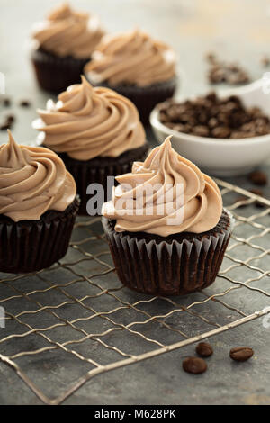 Schokolade espresso Muffins Stockfoto