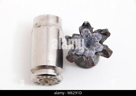 Wieder feuerte Bullet, Expansion, aka Erweiterung Aufzählungszeichen (dumdum Geschosse) Stockfoto