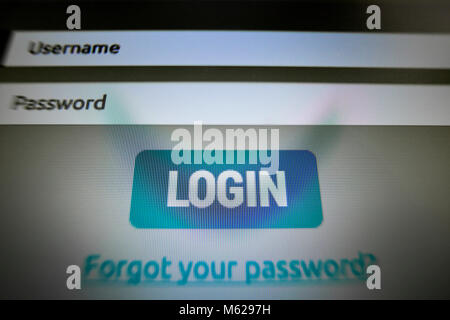 Login-seite - USA Stockfoto