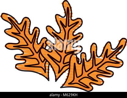 Trockene Blätter Symbol auf weißem Hintergrund bunte Design Vector Illustration Stock Vektor