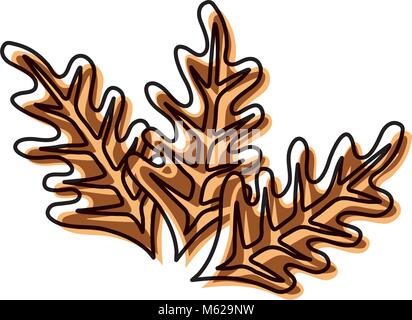 Trockene Blätter Symbol auf weißem Hintergrund bunte Design Vector Illustration Stock Vektor