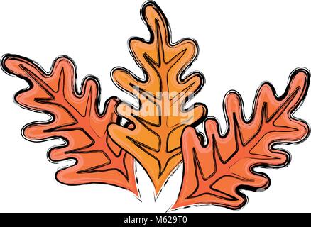 Trockene Blätter Symbol auf weißem Hintergrund bunte Design Vector Illustration Stock Vektor