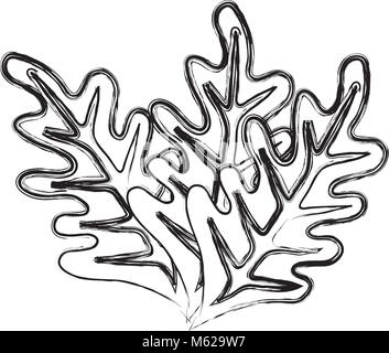 Skizze des trockenen Blättern Symbol auf weißem Hintergrund Vector Illustration Stock Vektor