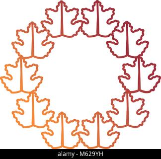 Dekorativer Kranz von trockenen Blättern Symbol auf weißem Hintergrund Vector Illustration Stock Vektor