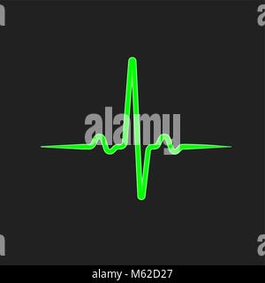 Grün isoliert Pulse Line. Healthcare Hintergrundbild Stock Vektor