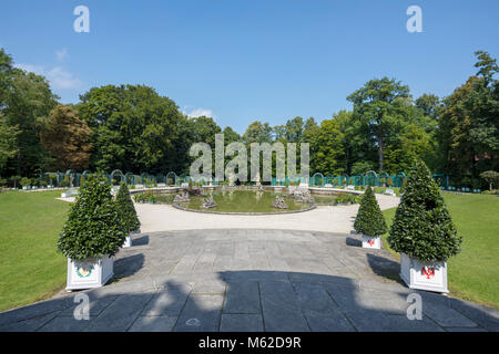 Obere Becken in das Neue Schloss, die Eremitage (Eremitage), Bayreuth, einem historischen Park zurückgehend bis 1715 Stockfoto