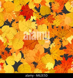 Nahtlose Herbst floralen Muster. Laub Hintergrund Abbildung. Verstreute Blätter Hintergrund Stock Vektor