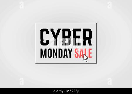 Cyber Monday verkauf Banner mit Maus Cursor Stock Vektor