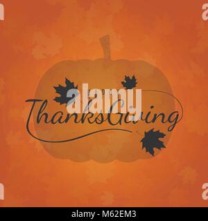 Happy Thanksgiving Day Grußkarte. Urlaub feier Abbildung. Herbst Hintergrund Stock Vektor