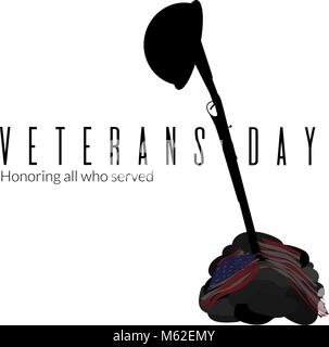 Veterans Day Abbildung. Ehren amerikanischen Veteranen, der serviert Stock Vektor