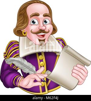 William Shakespeare Cartoon Stock Vektor