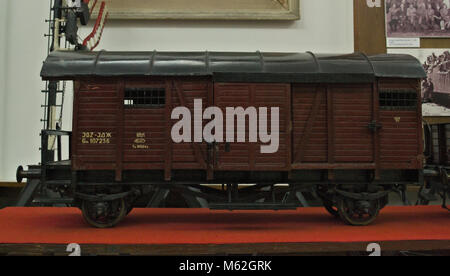 Miniatur Modell der Bahn Wagen in Railway Museum Stockfoto