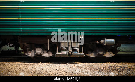 Industrial rail-Räder closeup Stockfoto
