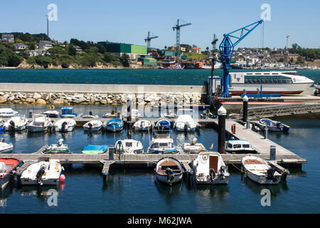 Der Hafen von Ribadeo im Eo-Mündung, in der die Grenze zwischen den Regionen von Galicien und Asturien, im Norden Spaniens Stockfoto