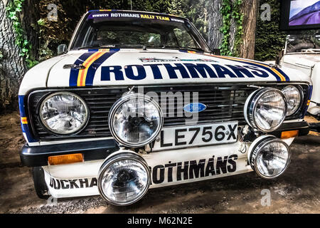 Ford Escort RS 1800 Rallye Auto auf Anzeige an Beaulieu Motor Museum Stockfoto