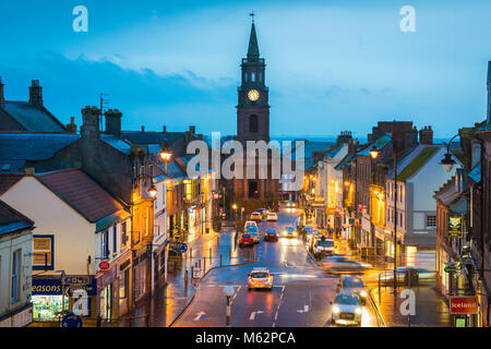 Berwick upon Tweed England, Aussicht in der Nacht des Rathauses in Marygate im Zentrum von Berwick upon Tweed, Northumberland, England, UK. Stockfoto