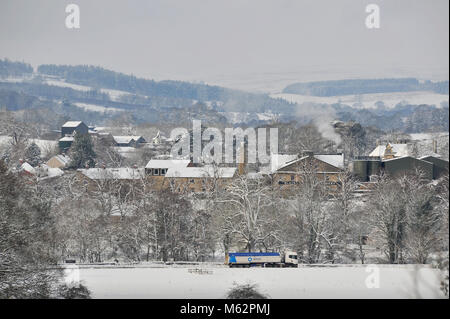 Schnee im Masham Höflichkeit' Tier aus dem Osten' Yorkshire UK Stockfoto