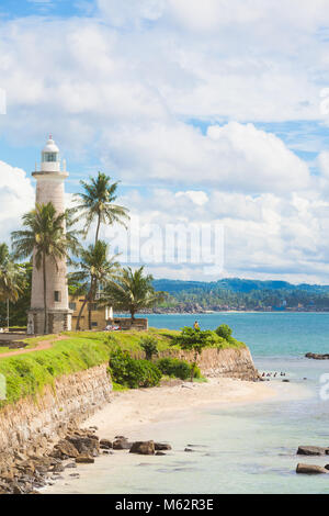 Galle, Sri Lanka, Asien - Besuch der Strand in der Nähe der alte Leuchtturm von Galle Stockfoto