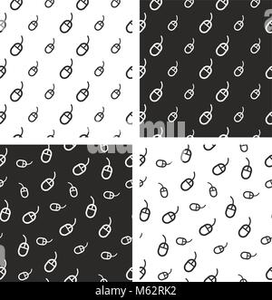 Computer Maus nahtlose Muster festlegen Stock Vektor