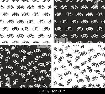 Fahrrad nahtlose Muster festlegen Stock Vektor
