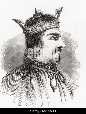 Stephen, c. 1092/6 - 1154, aka Stephen von Blois. König von England, 1135-1154, Graf von Boulogne, 1125 - 1147, Herzog der Normandie, 1135 - 1144. Aus Old England: eine bildliche Museum, veröffentlicht 1847. Stockfoto