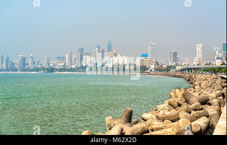 Anzeigen von Mumbai von Marine Drive. Indien Stockfoto
